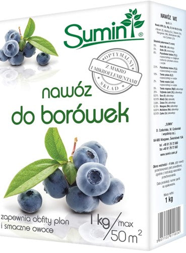 Nawóz do borówek granulowany Sumin – wieloskładnikowy z mikroelementami 1 kg